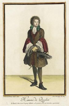 Recueil des modes de la cour de France, Homme de Qualité (image 1 of 2), 1686. Creator: Jean de Dieu