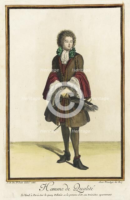 Recueil des modes de la cour de France, 'Homme de Qualité' (image 1 of 2), 1686. Creator: Jean de Dieu.