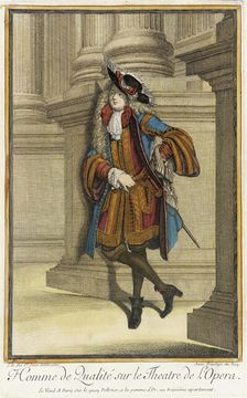 Recueil des modes de la cour de France, Homme de Qualité sur le Theatre de l'Opera 1687. Creator: Jean de Dieu