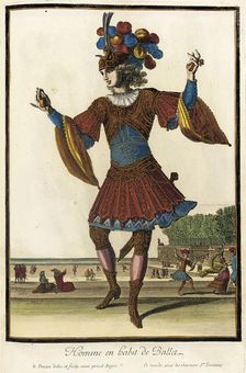 Recueil des modes de la cour de France, Homme en Habit de Ballet c1682. Creators: Jacques Le Pautre, Jean Lepautre