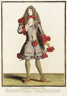 Recueil des modes de la cour de France, Habit d'Espée en Esté (image 1 of 2), c1678. Creator: Nicolas Bonnart