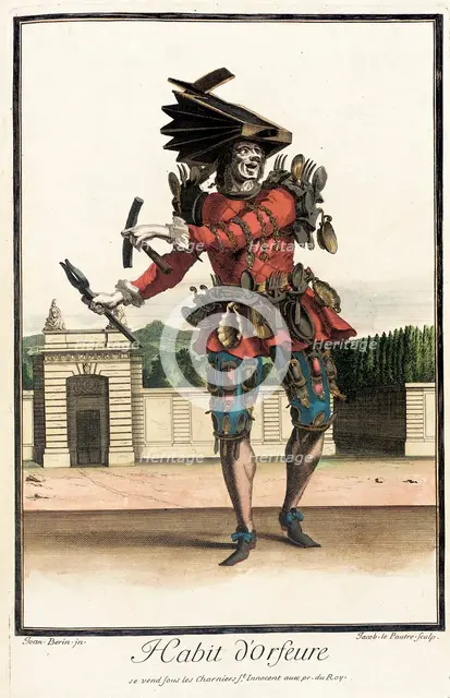 Recueil des modes de la cour de France, 'Habit d'Orfeure', Bound 1703-1704. Creators: Jean Lepautre, Jean Berain, Jacques Le Pautre.