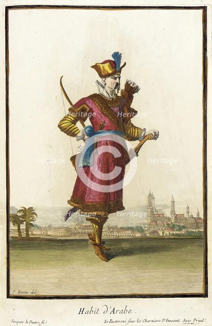 Recueil des modes de la cour de France, 'Habit d'Arabe', Bound 1703-1704. Creators: Jean Berain, Jacques Le Pautre, Jean Lepautre.