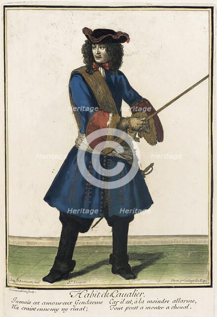 Recueil des modes de la cour de France, 'Habit de Cavalier', between circa 1672 and circa 1676. Creator: Nicolas Bonnart.
