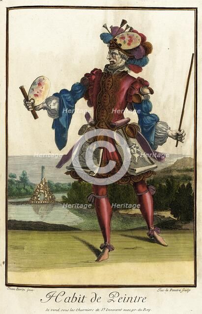 Recueil des modes de la cour de France, 'Habit de Peintre', Bound 1703-1704. Creators: Jean Lepautre, Jean Berain, Jacques Le Pautre.