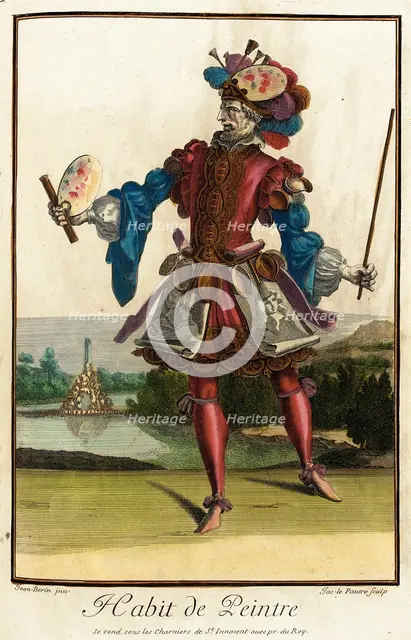 Recueil des modes de la cour de France, 'Habit de Peintre', Bound 1703-1704. Creators: Jean Lepautre, Jean Berain, Jacques Le Pautre.