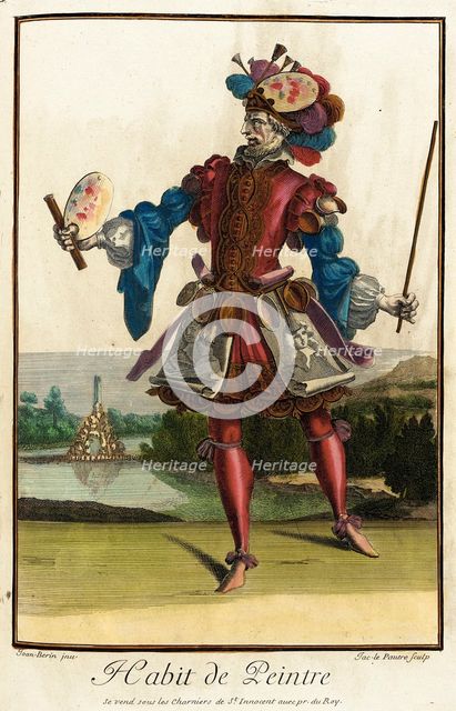 Recueil des modes de la cour de France, 'Habit de Peintre', Bound 1703-1704. Creators: Jean Lepautre, Jean Berain, Jacques Le Pautre.