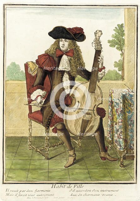 Recueil des modes de la cour de France, 'Habit de Ville', between circa 1664 and circa 1675. Creator: Nicolas Bonnart.