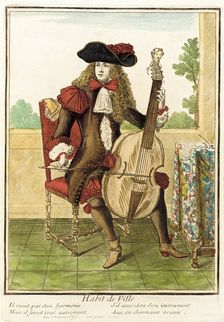 Recueil des modes de la cour de France, Habit de Ville between circa 1664 and circa 1675. Creator: Nicolas Bonnart