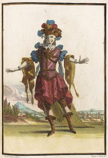 Recueil des modes de la cour de France, Habit Representant le Mistere au Balet du..., 1703-1704. Creators: Jean Berain, Jacques Le Pautre, Jean Doliver