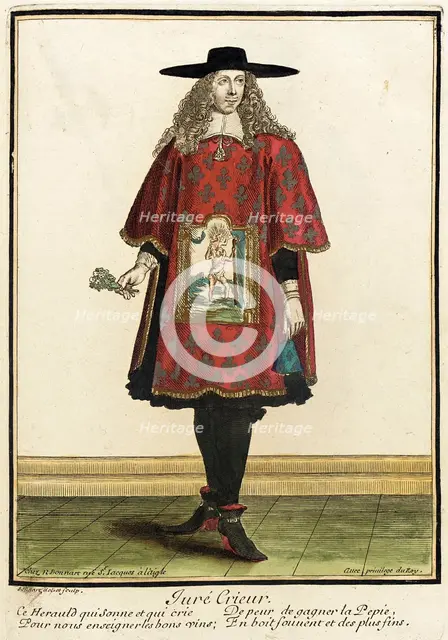 Recueil des modes de la cour de France, 'Juré Crieur', between circa 1678 and circa 1693. Creator: Nicolas Bonnart.
