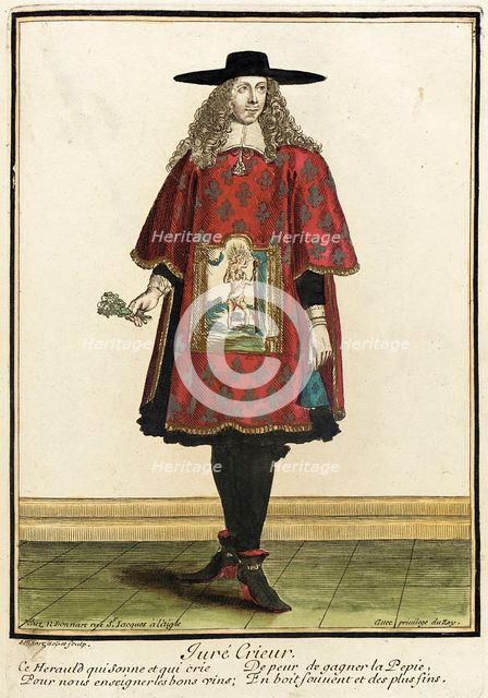 Recueil des modes de la cour de France, 'Juré Crieur', between circa 1678 and circa 1693. Creator: Nicolas Bonnart.