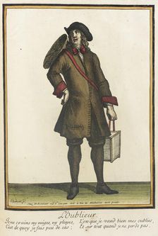 Recueil des modes de la cour de France, L'Oublieur between 1675 and 1685. Creators: Jean-Baptiste Bonnart, Henri Bonnart