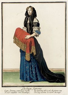 Recueil des modes de la cour de France, La Sage Femme (image 1 of 3), between c1678 and c1693. Creator: Nicolas Bonnart