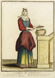 Recueil des modes de la cour de France, Laittiere de Babnolet Bound 1703-1704. Creator: Nicolas Bonnart