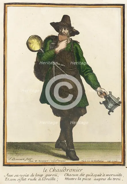 Recueil des modes de la cour de France, 'Le Chaudronier' (image 1 of 2), between 1675 and 1685. Creators: Jean-Baptiste Bonnart, Henri Bonnart.