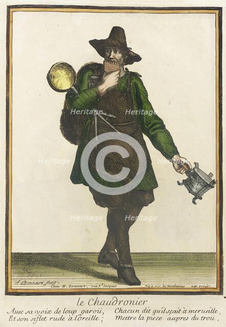 Recueil des modes de la cour de France, 'Le Chaudronier' (image 1 of 2), between 1675 and 1685. Creators: Jean-Baptiste Bonnart, Henri Bonnart.