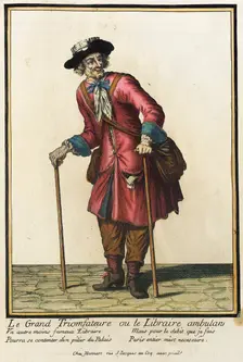 Recueil des modes de la cour de France, Le Grand Triomfateure ou le Libraire Ambulan 1703-1704. Creator: Henri Bonnart