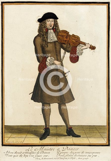 Recueil des modes de la cour de France, 'Le Maistre a Daneer', between circa 1678 and circa 1693. Creator: Nicolas Bonnart.