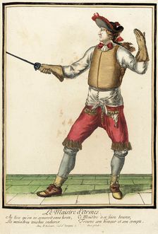Recueil des modes de la cour de France, Le Maistre d'Armes between circa 1678 and circa 1693. Creator: Nicolas Bonnart