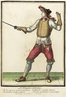 Recueil des modes de la cour de France, Le Maistre d'Armes between circa 1678 and circa 1693. Creator: Nicolas Bonnart