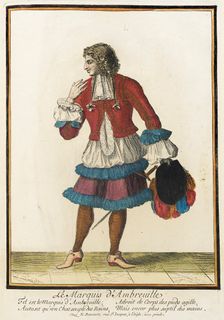 Recueil des modes de la cour de France, Le Marquis d'Ambreuille between circa 1678 and circa 1693 Creator: Nicolas Bonnart