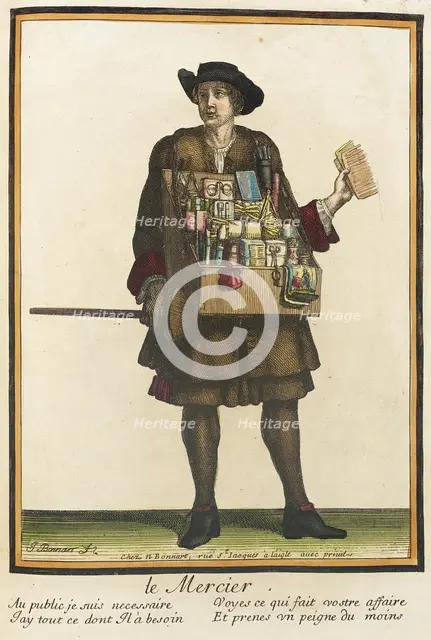 Recueil des modes de la cour de France, 'Le Mercier', after 1674. Creators: Jean-Baptiste Bonnart, Nicolas Bonnart.