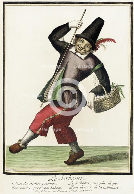 Recueil des modes de la cour de France, 'Le Sabotier', between circa 1678 and circa 1693. Creator: Nicolas Bonnart.