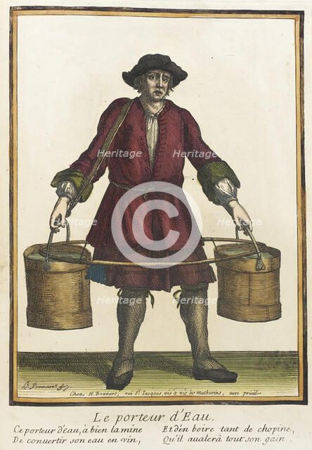 Recueil des modes de la cour de France, 'Le Porteur d'Eau', between 1675 and 1685. Creators: Jean-Baptiste Bonnart, Henri Bonnart.