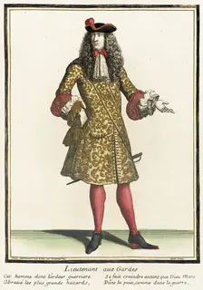 Recueil des modes de la cour de France, Lieutenant aux Gardes Bound 1703-1704. Creator: Henri Bonnart