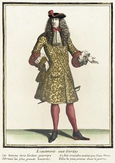 Recueil des modes de la cour de France, Lieutenant aux Gardes Bound 1703-1704. Creator: Henri Bonnart