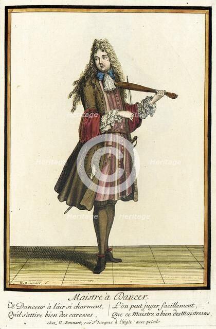 Recueil des modes de la cour de France, 'Maistre à Dancer', between c1678 and c1693. Creator: Nicolas Bonnart.