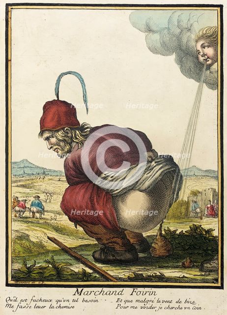 Recueil des modes de la cour de France, 'Marchand Foirin' (image 1 of 2), Bound 1703-1704. Creator: Henri Bonnart.