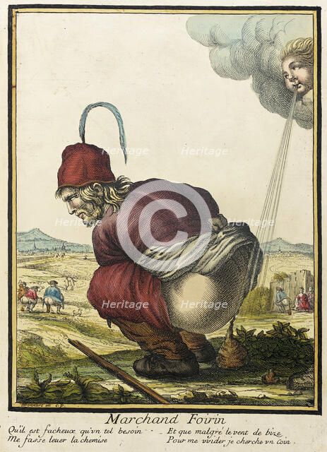 Recueil des modes de la cour de France, 'Marchand Foirin' (image 1 of 2), Bound 1703-1704. Creator: Henri Bonnart.