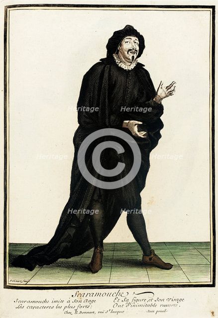 Recueil des modes de la cour de France, 'Scaramouche', between c1678 and c1693. Creator: Nicolas Bonnart.