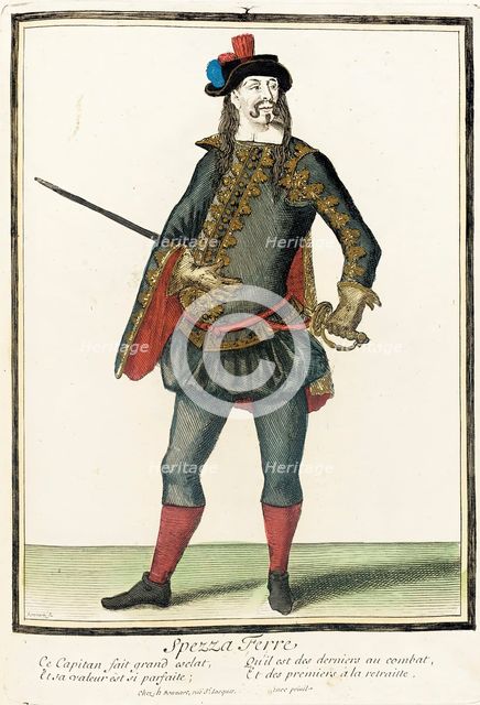 Recueil des modes de la cour de France, 'Spezza Ferre', between 1678 and 1693. Creator: Nicolas Bonnart.