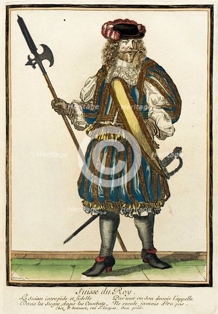 Recueil des modes de la cour de France, 'Suisse du Roy', between circa 1678 and circa 1693. Creator: Nicolas Bonnart.