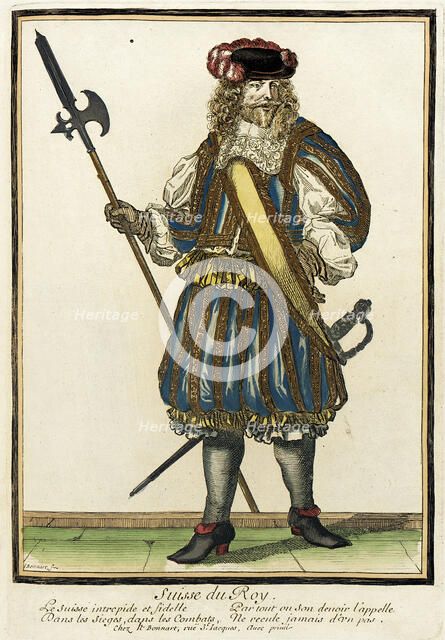 Recueil des modes de la cour de France, 'Suisse du Roy', between circa 1678 and circa 1693. Creator: Nicolas Bonnart.