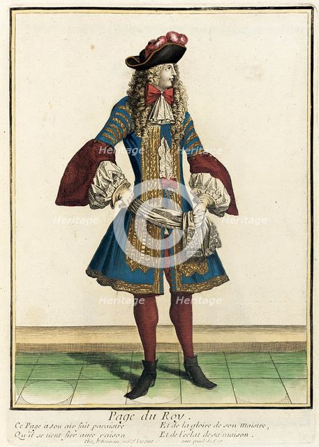 Recueil des modes de la cour de France, 'Page du Roy', 1675. Creator: Nicolas Bonnart.