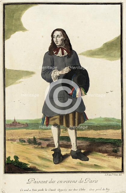 Recueil des modes de la cour de France, 'Paisant des Environs de Paris', between c1678 and c1693. Creator: Jean de Dieu.