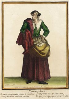 Recueil des modes de la cour de France, Reuandeuse between 1675 and 1685. Creators: Jean-Baptiste Bonnart, Henri Bonnart