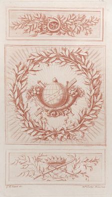 Recueil d'Ornemens à l'usage des jeunes artistes, 1777. Creator: Mademoiselle Liothier