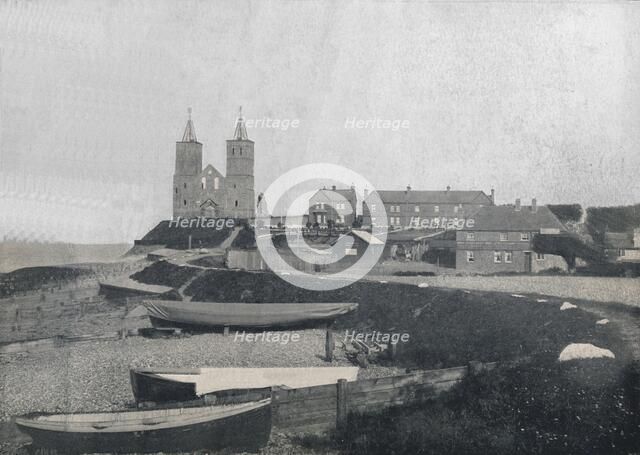 'Reculver - The Village and the Reculver Towers', 1895. Artist: Unknown.
