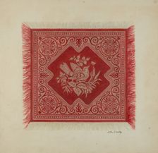 Red and White Table Napkin, c. 1939. Creator: Merkley, Arthur G.