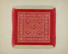 Red and White Napkin, c. 1941. Creator: Merkley, Arthur G.