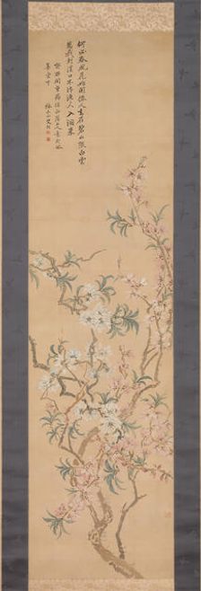 Red and White Peach Blossoms, 1843. Creator: Tsubaki Chinzan