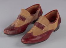 Red and cream loafers designed by Pierre Cardin and worn by Fats Domino, late 20th Century. Creator: Unknown