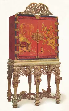 Red and Gold Lacquer Cabinet c1695, (1936)