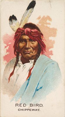 Red Bird, Chippeway, from the American Indian Chiefs series (N2) for Allen & Ginter Cigare..., 1888. Creator: Allen & Ginter