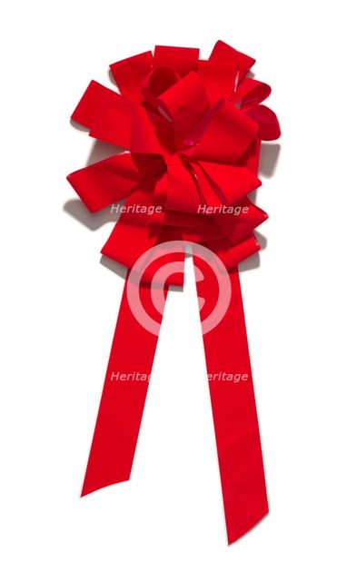 Red bow from the car giveaway episode of The Oprah Winfrey Show, 2004. Creator: Unknown.
